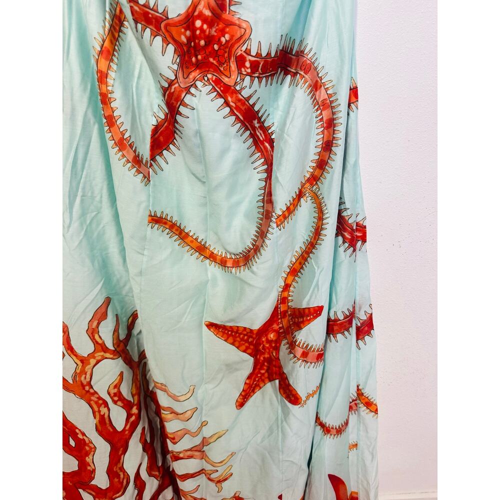 MUMA WORLD Blue Red Starfish Print Sleeveless
Ursa Maxi Dress size Large - Picture 8 of 16
